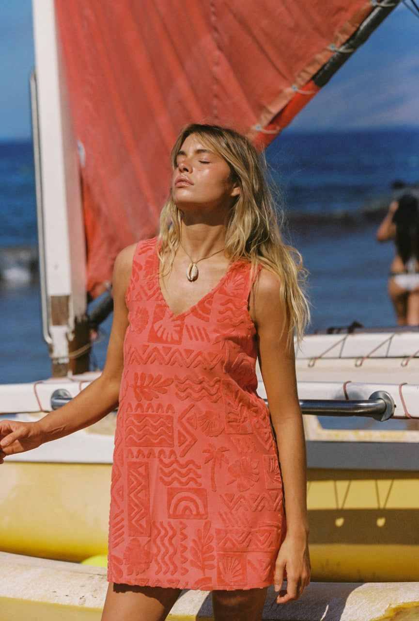 Mai Tai V Tunic Dress - Tangelo