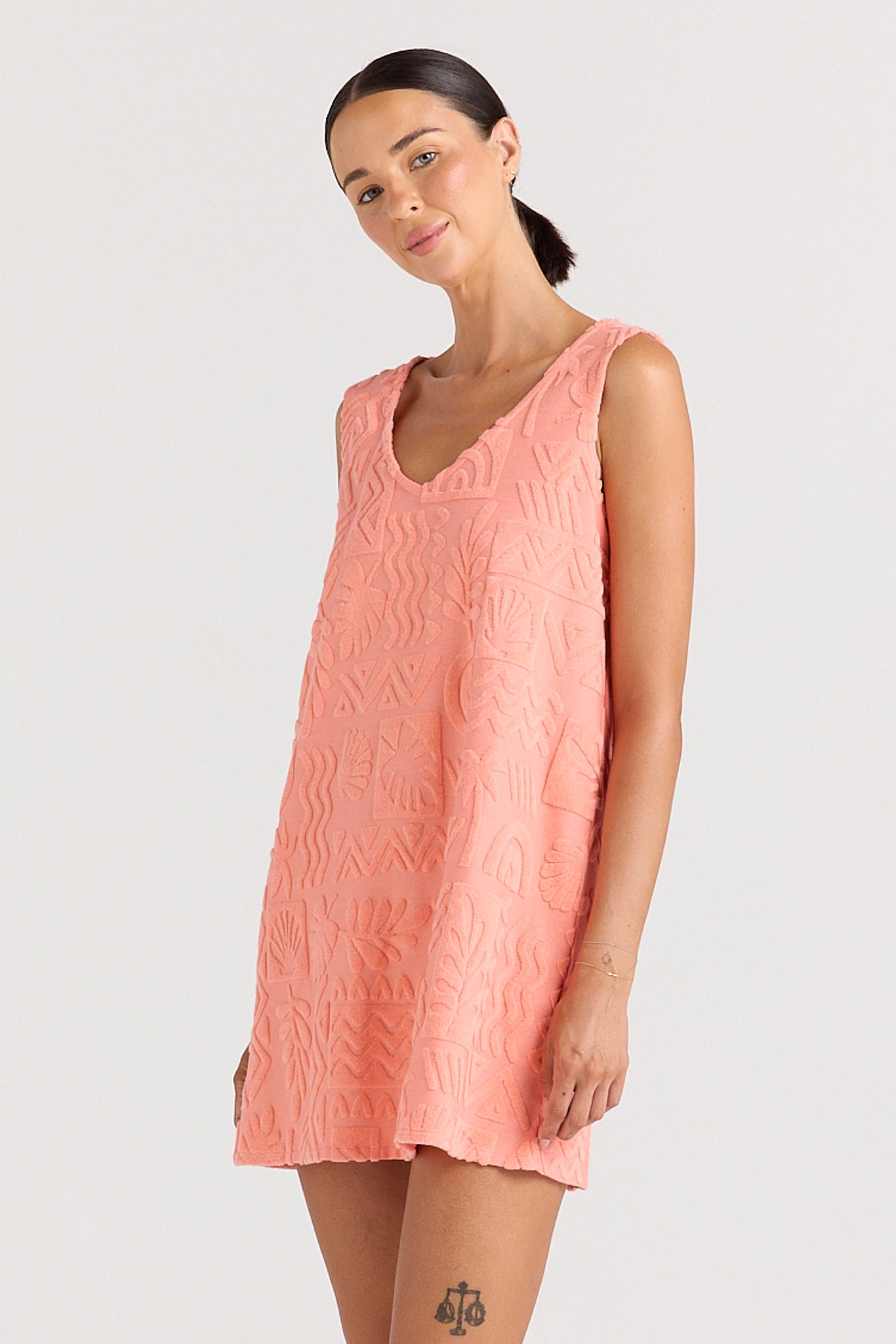 Mai Tai V Tunic Dress - Coral