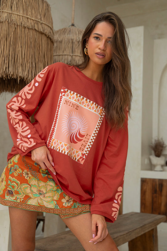 Golden Hour Long sleeve Tee - Sienna