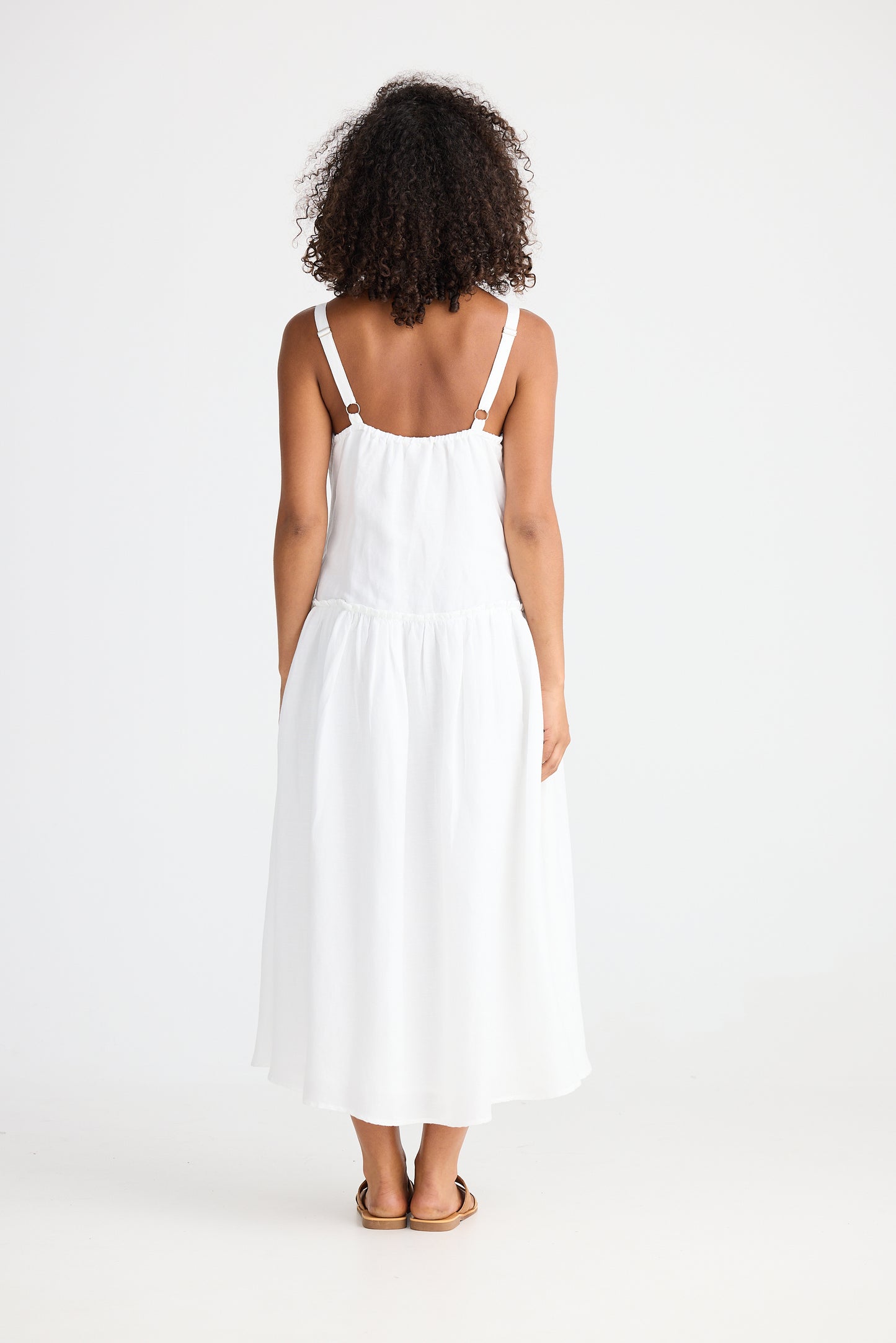 Limone Dress - White linen Blend