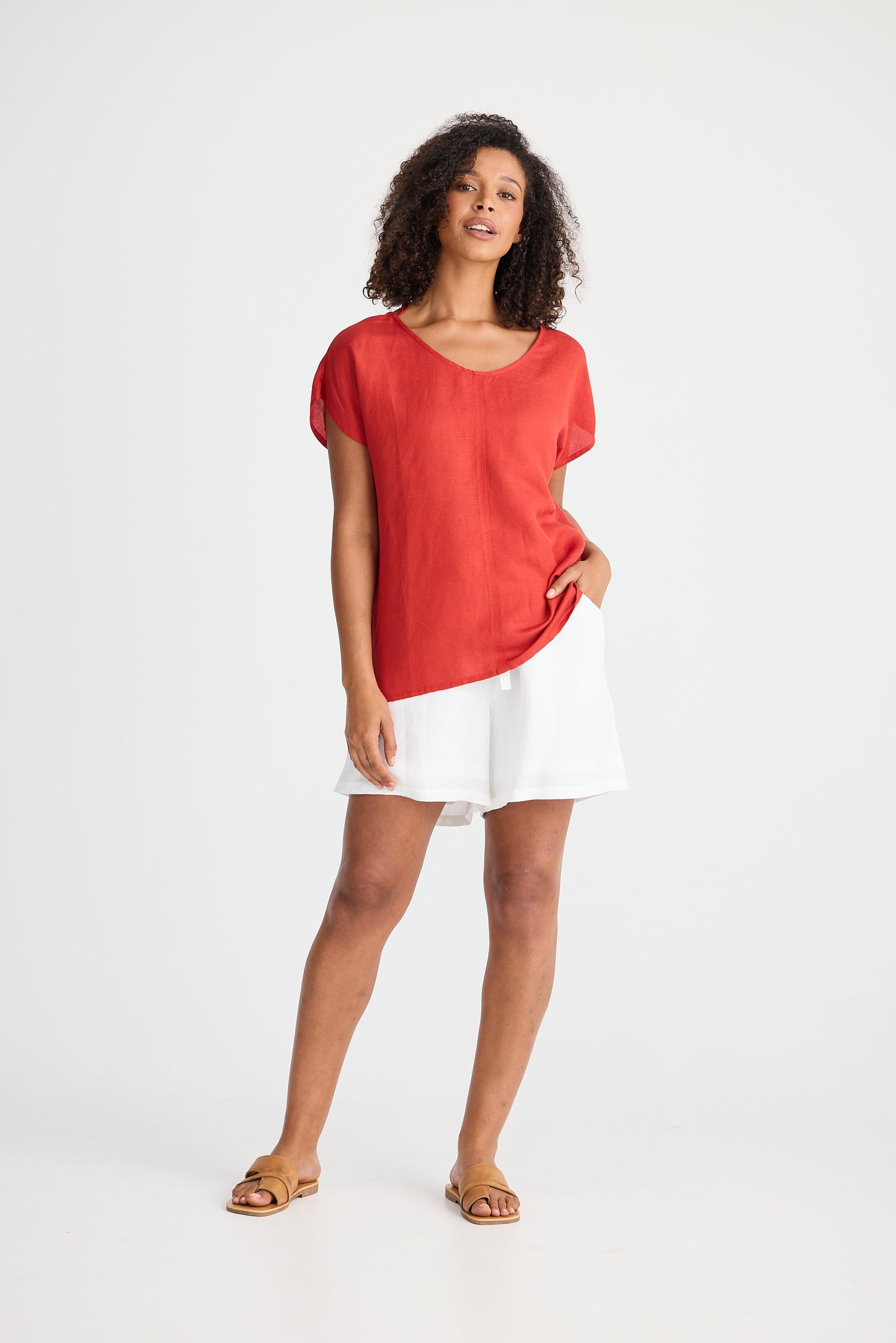 Havana Tee - Cherry Linen Blend