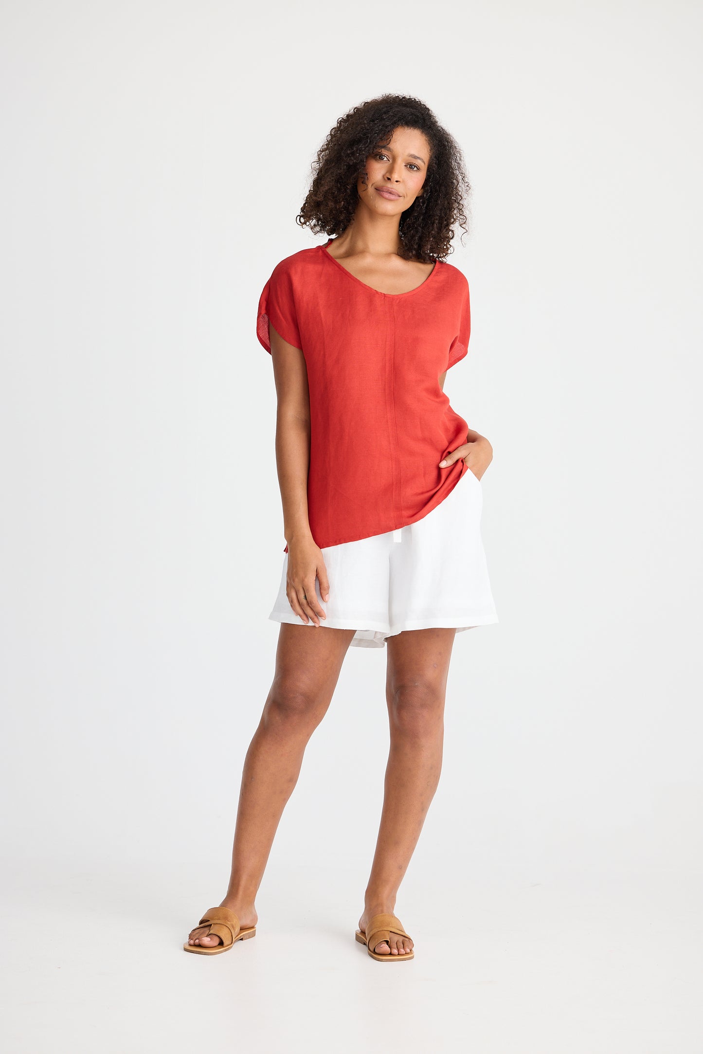 Havana Tee - Cherry Linen Blend