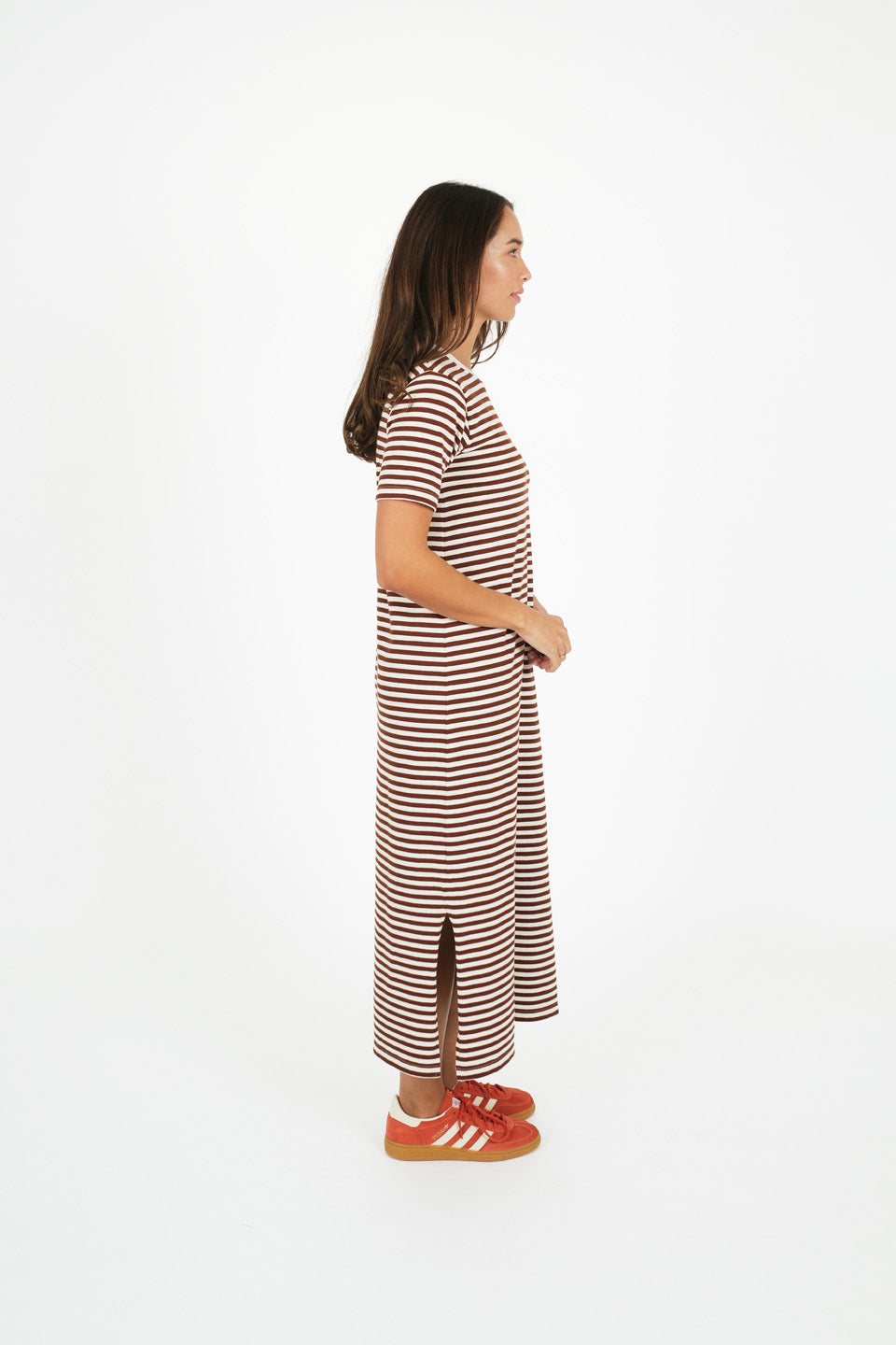 Voyager Striped Dress - Brown