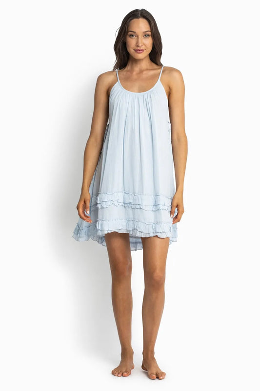 Resort Ruffle Hem Dress - Sky
