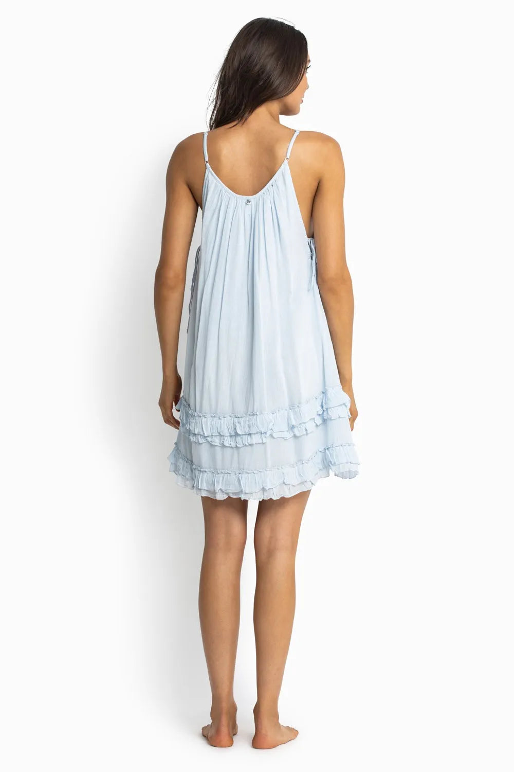 Resort Ruffle Hem Dress - Sky