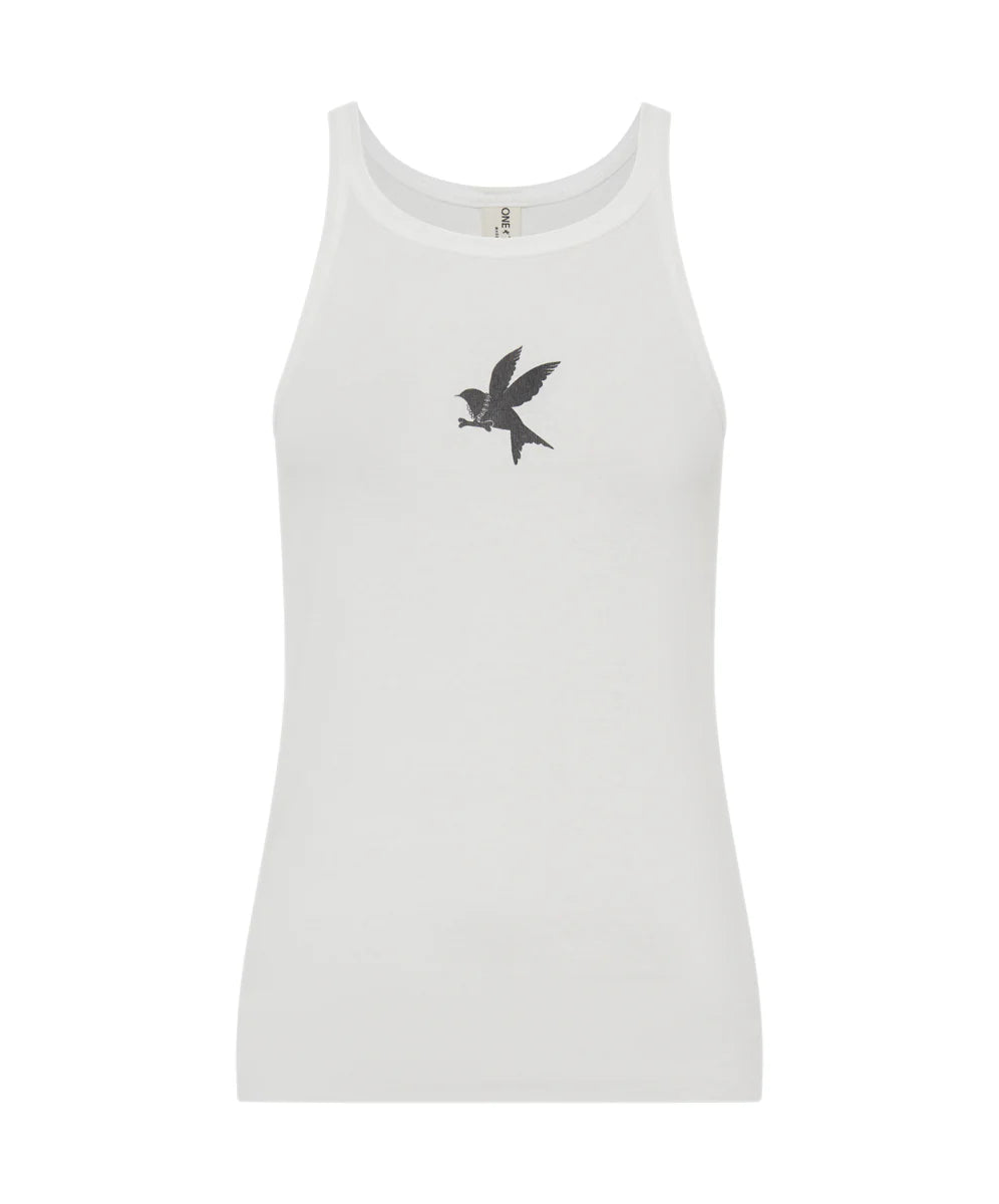 Rib Singlet - White