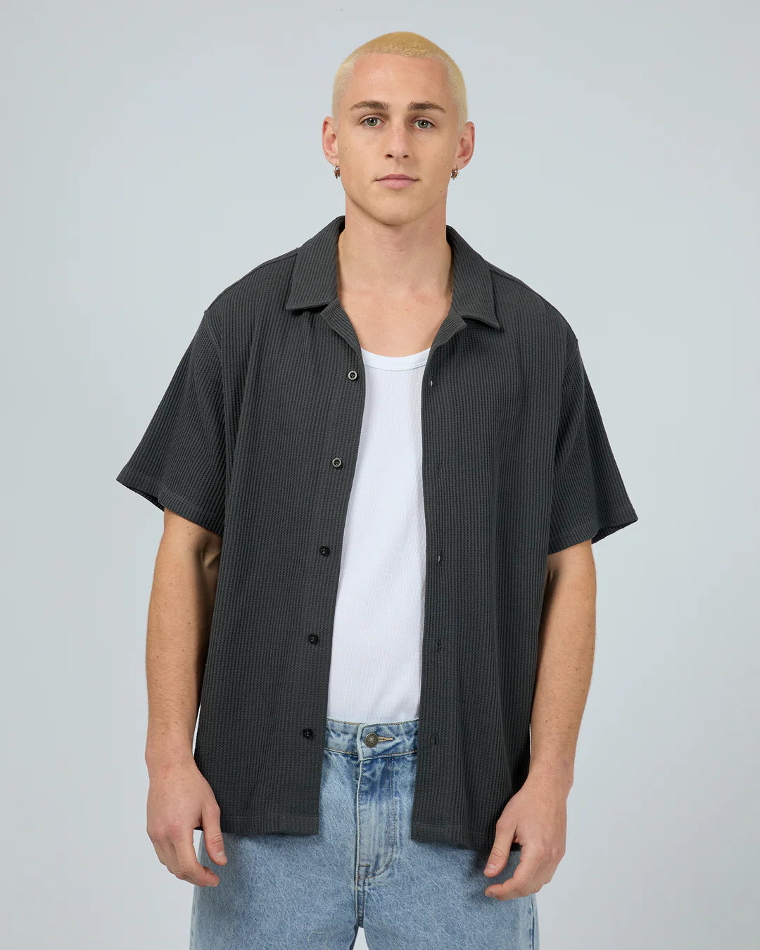 Session Waffle SS Shirt - Charcoal