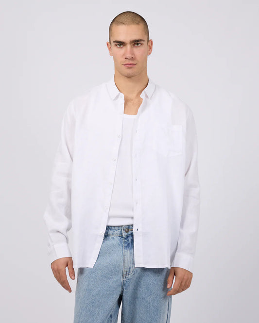Linen L/S Shirt - White