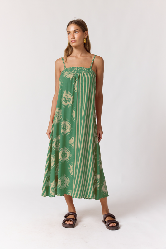 Honey Strappy Midi Dress - Sea