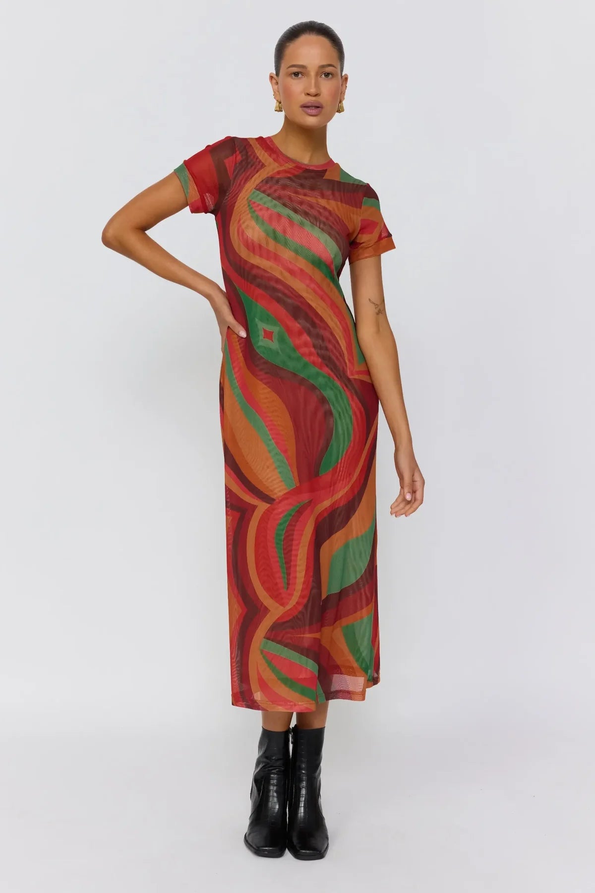 Yoko Midi Dress -Crimson Sun