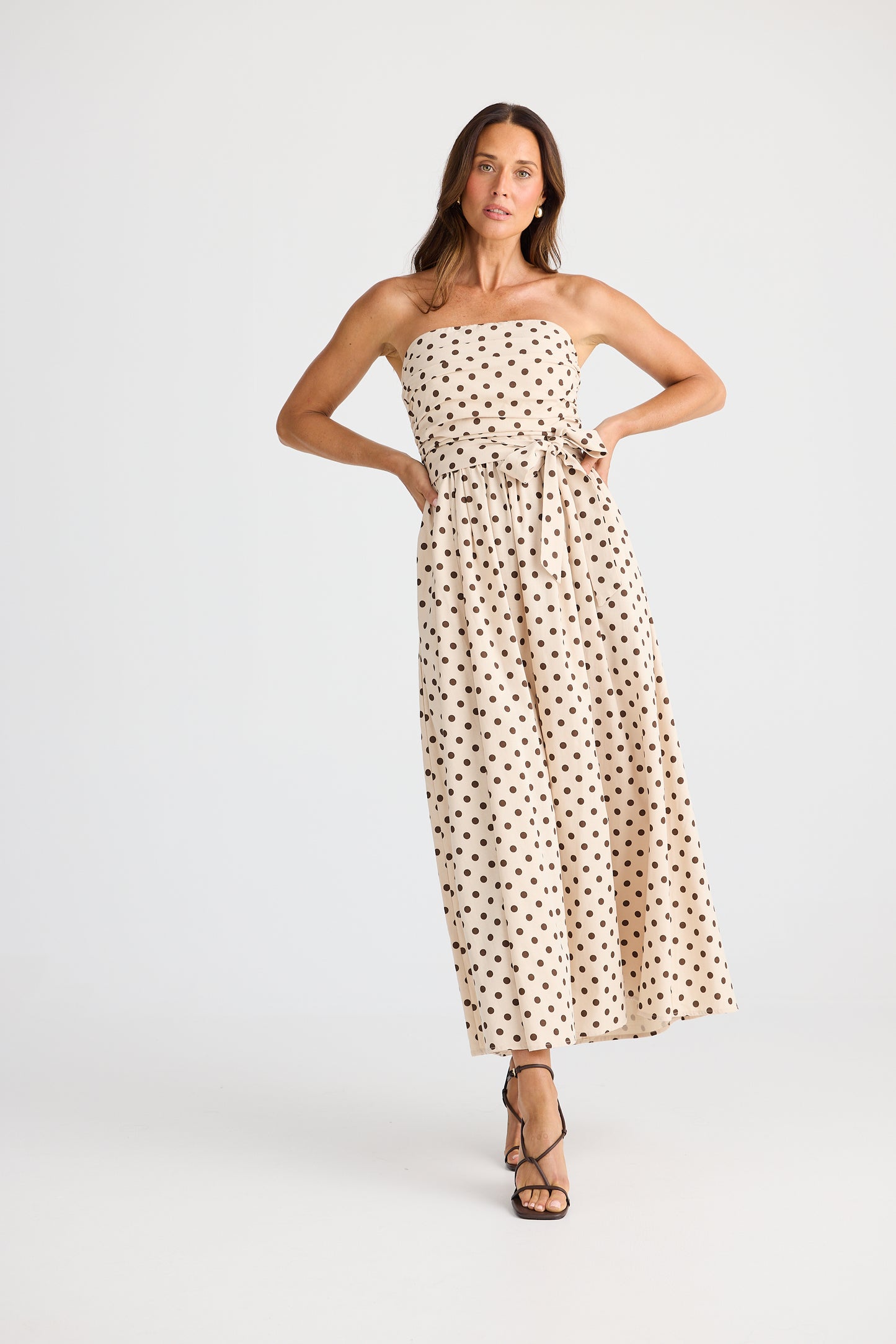 Avalon Dress - Choc Polka Dot