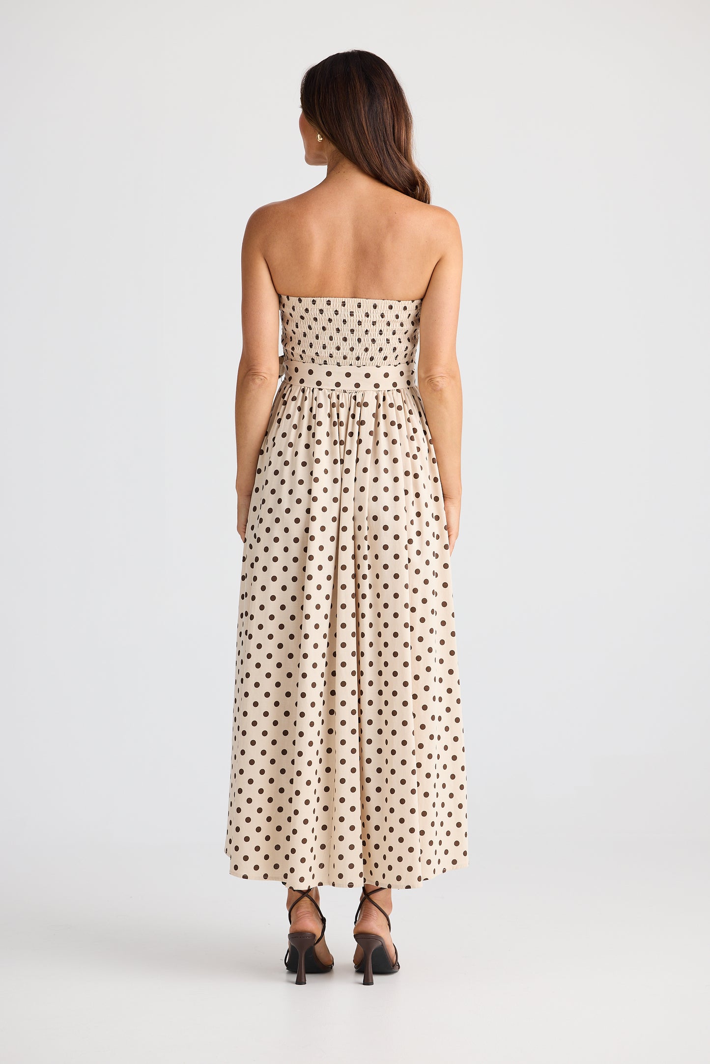Avalon Dress - Choc Polka Dot