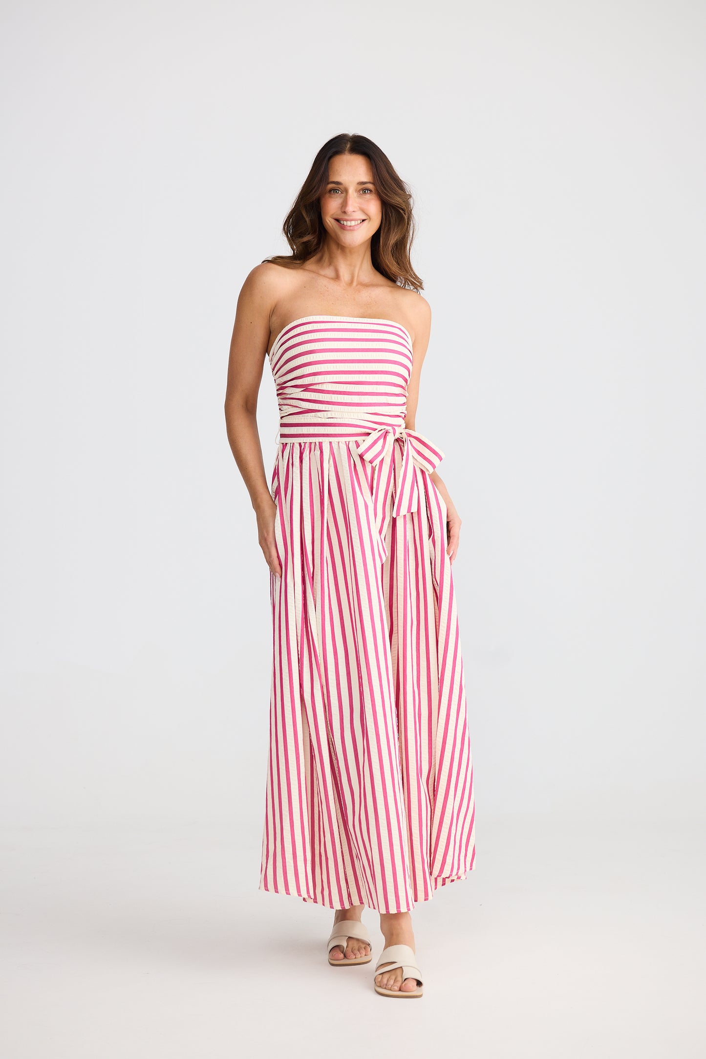 Avalon Dress - Hot Pink Stripe