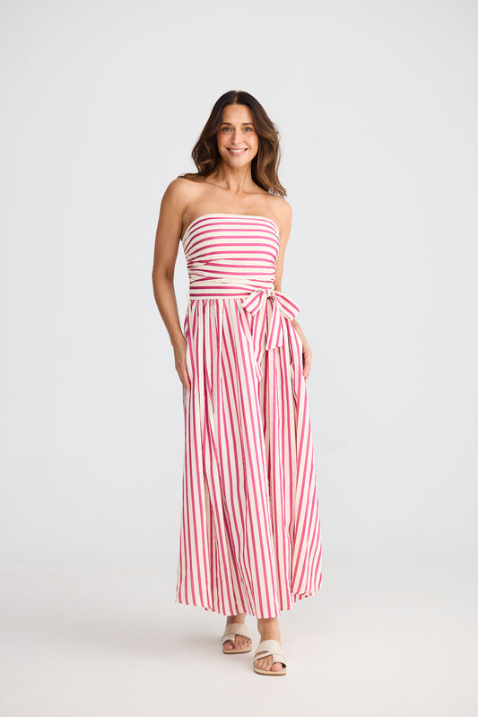 Avalon Dress - Hot Pink Stripe
