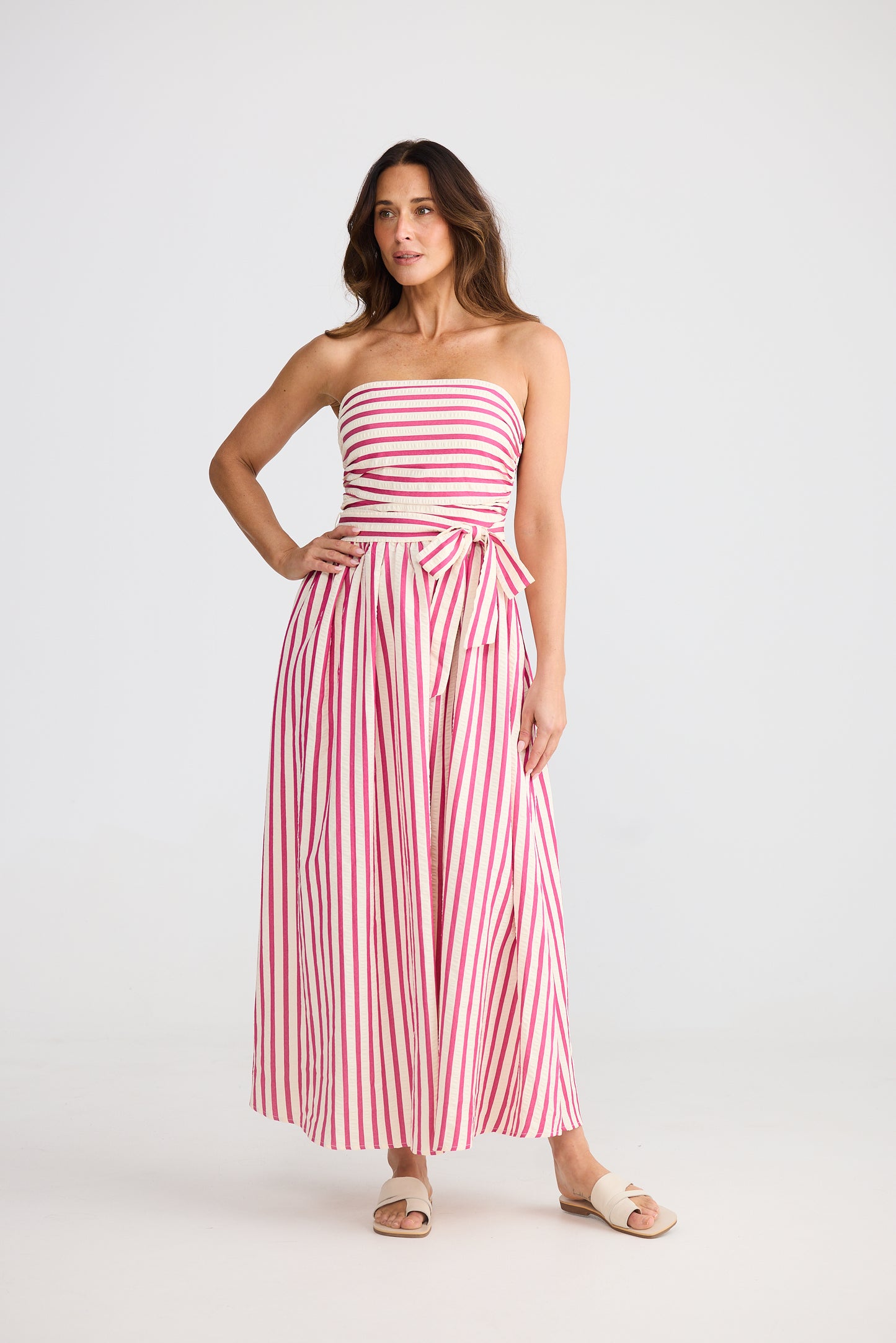 Avalon Dress - Hot Pink Stripe