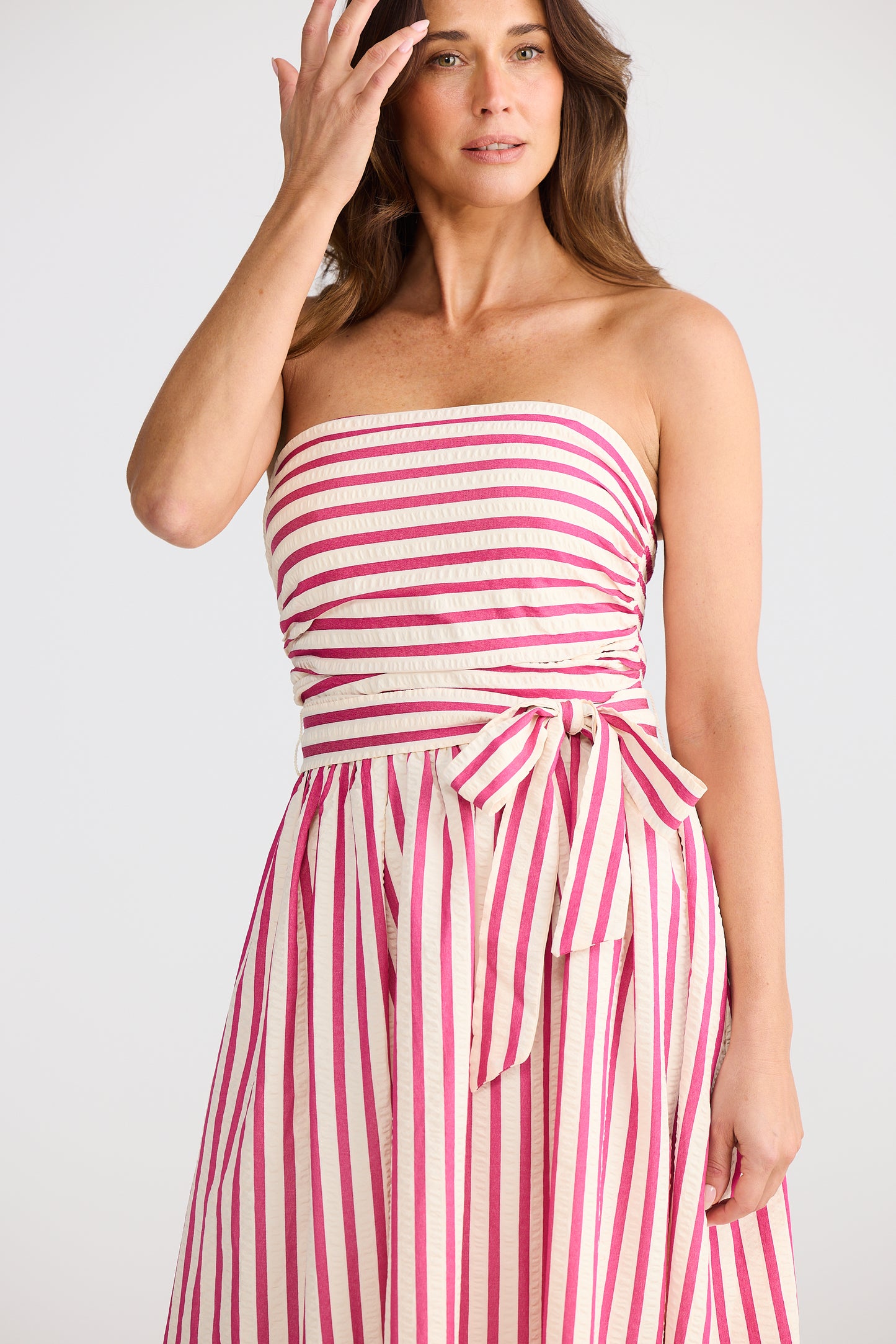 Avalon Dress - Hot Pink Stripe