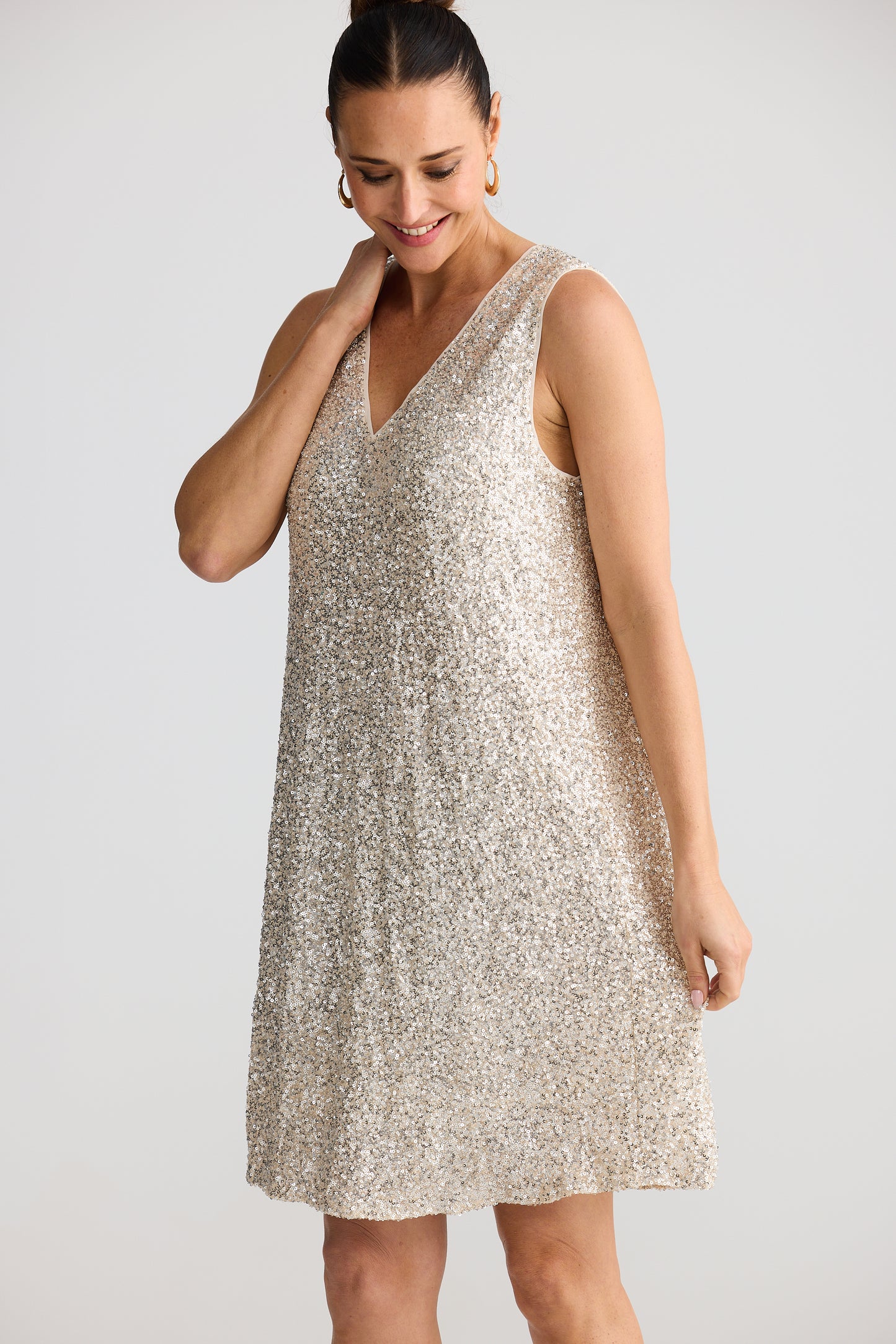 Glitz Swing Dress - Champagne