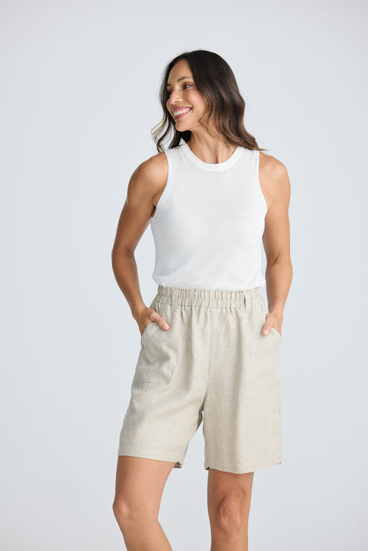 Captain Short - Natural Linen