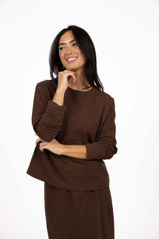 Wildfire L/S Tee - Chocolate