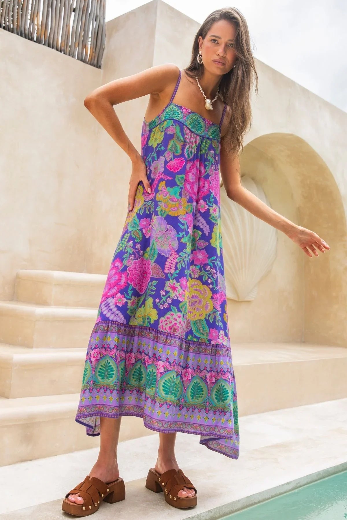 Honey Strappy Dress - Hibiscus