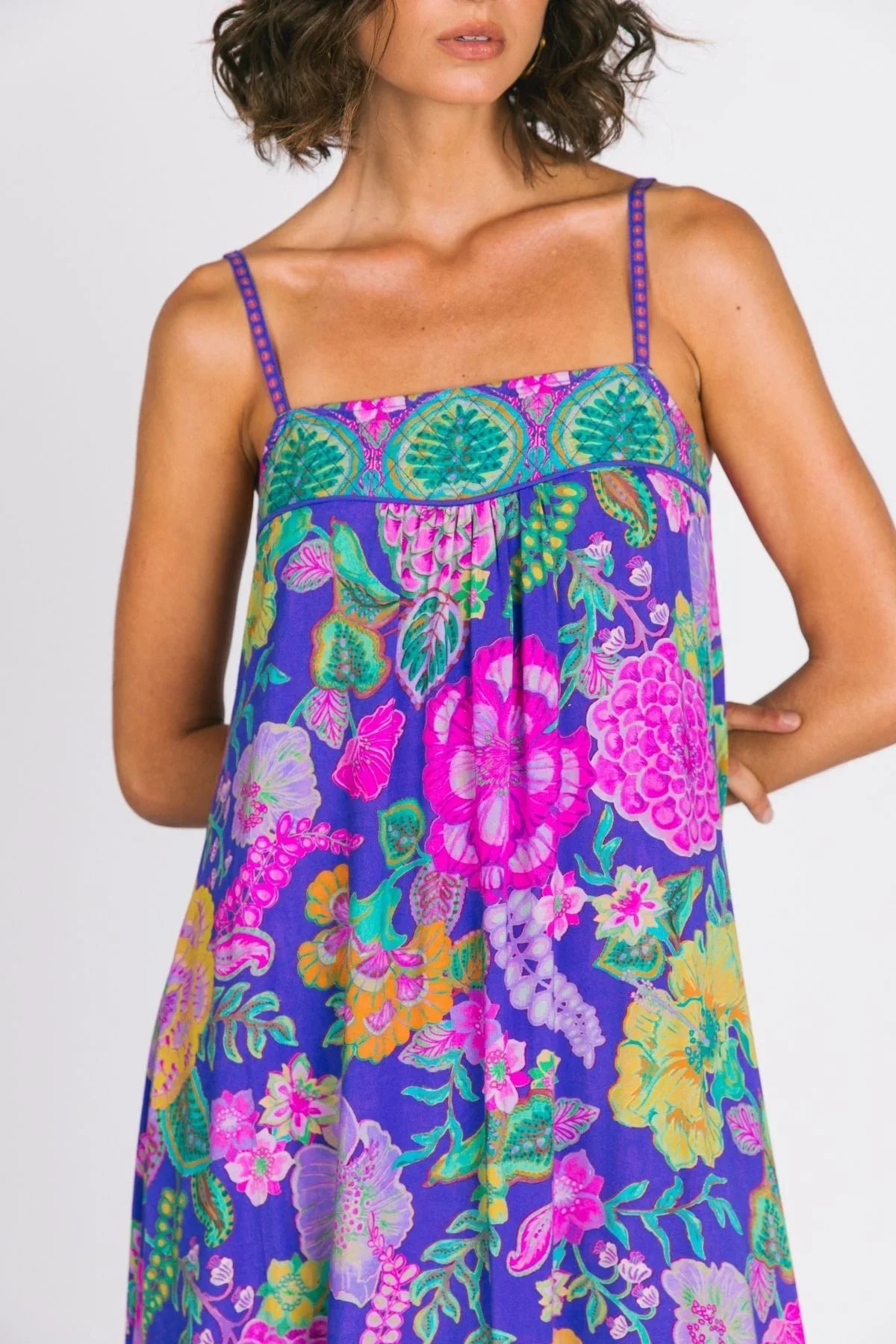 Honey Strappy Dress - Hibiscus