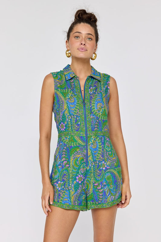 Roadhouse Romper - Lagoon