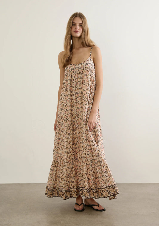 True Maxi Dress -Oat Sonder Print