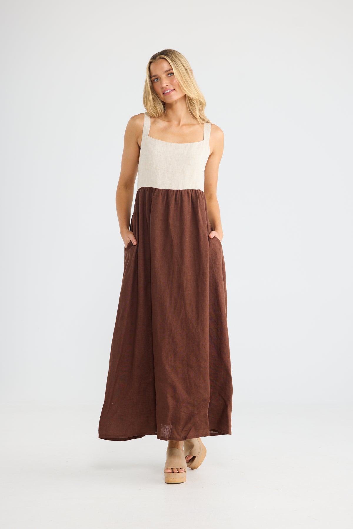 Britta Dress - Chocolate/Natural
