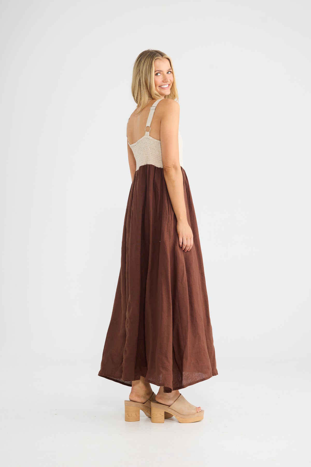Britta Dress - Chocolate/Natural