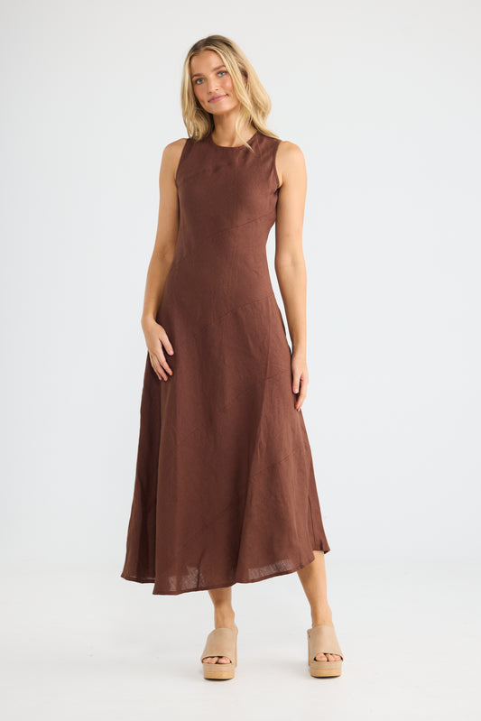 Dickens Dress - Chocolate Linen