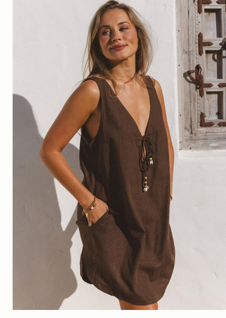 Paros Mini Dress - Espresso