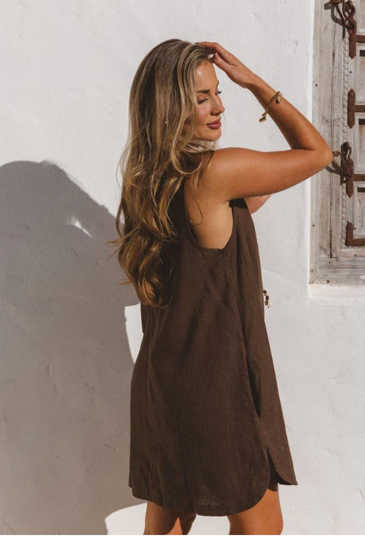 Paros Mini Dress - Espresso