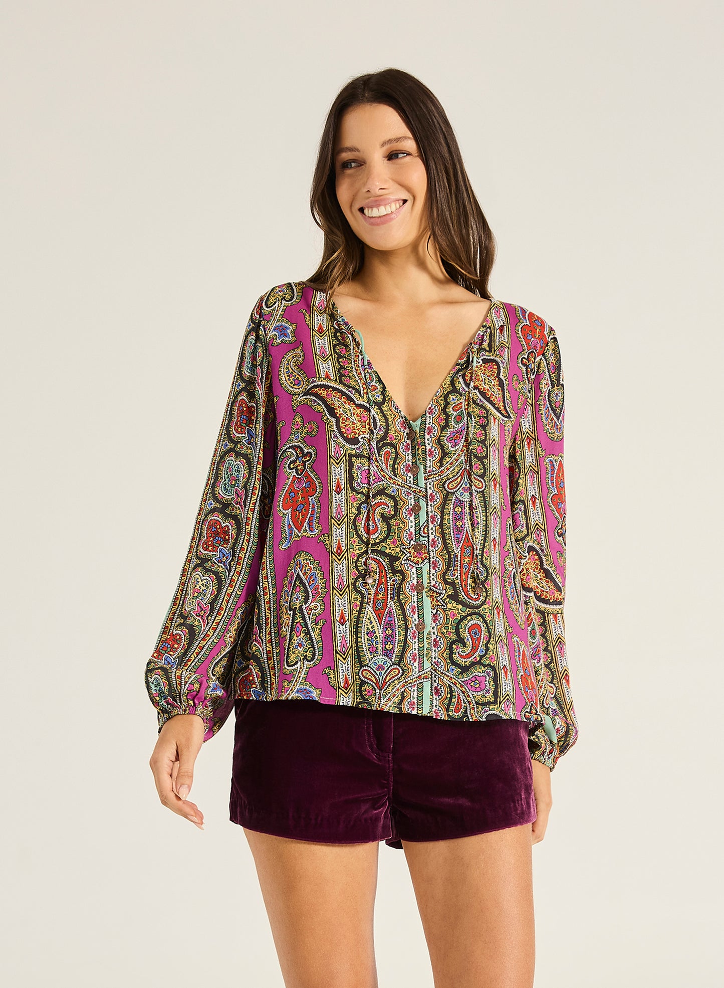 Haveli Shirt - Magenta