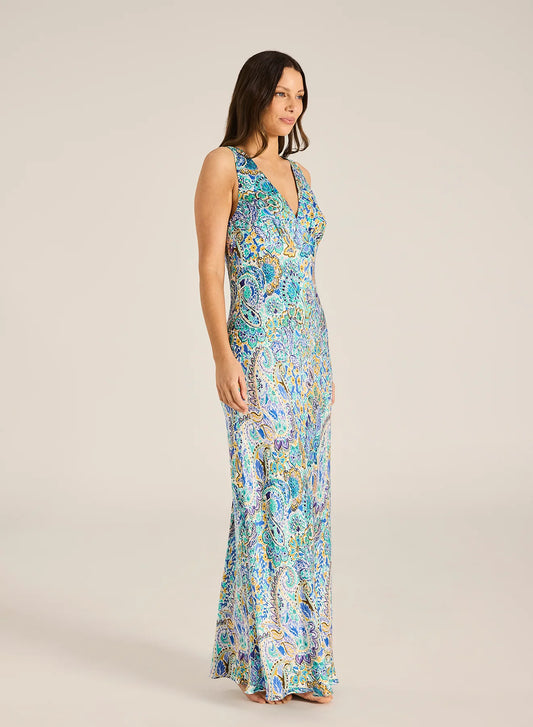 Anara Magnolia Maxi Dress - Turquoise