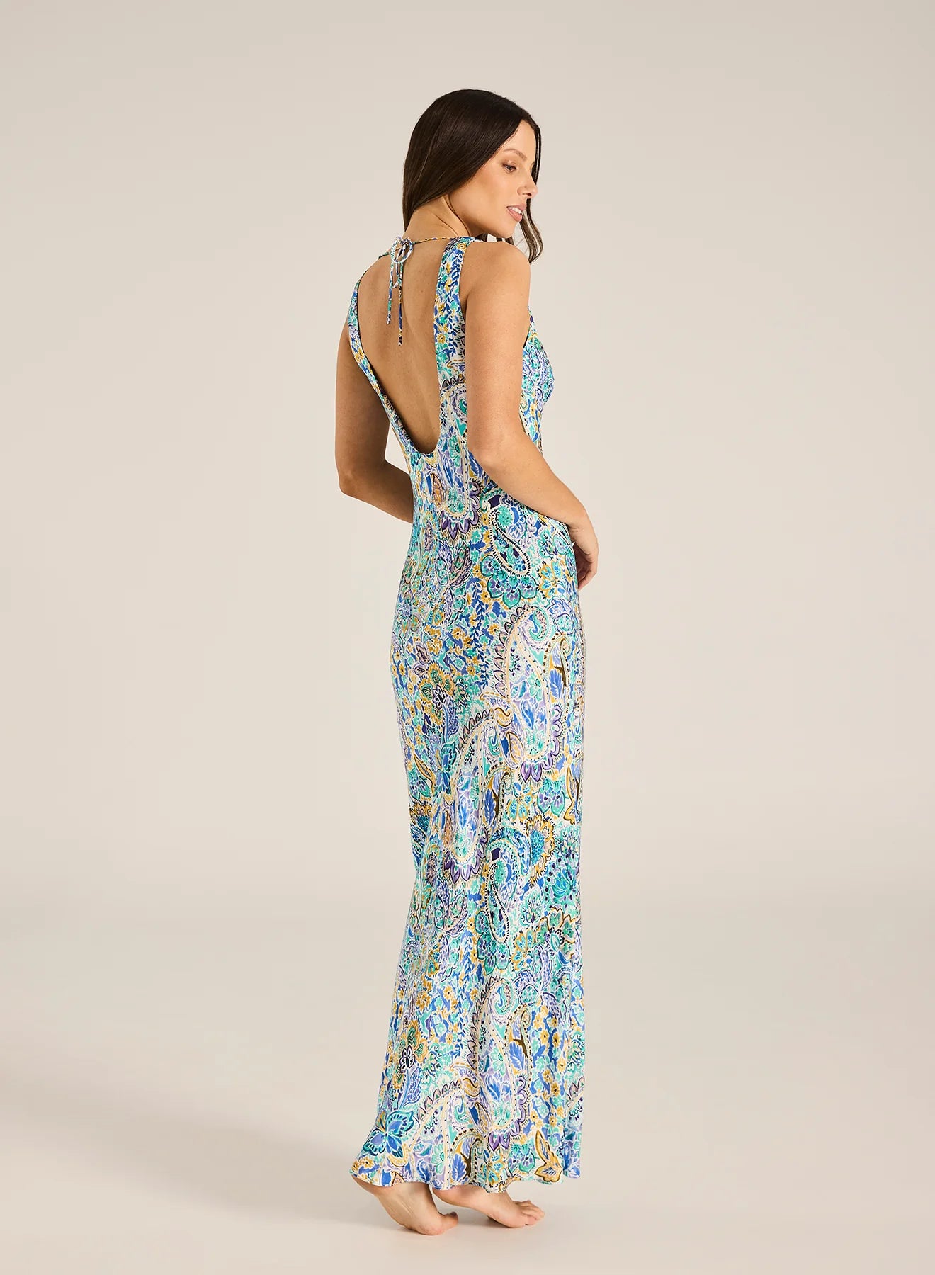 Anara Magnolia Maxi Dress - Turquoise