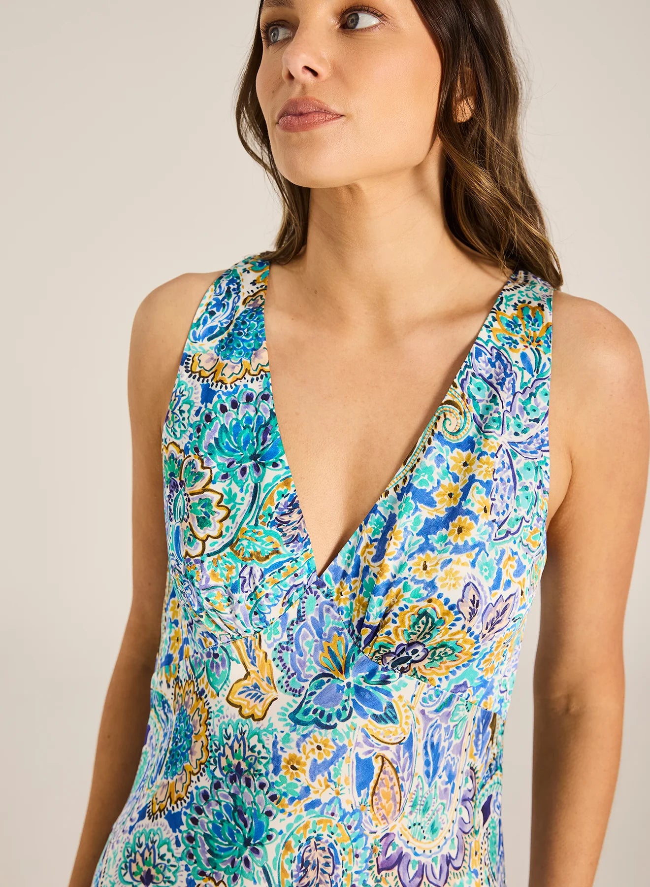 Anara Magnolia Maxi Dress - Turquoise