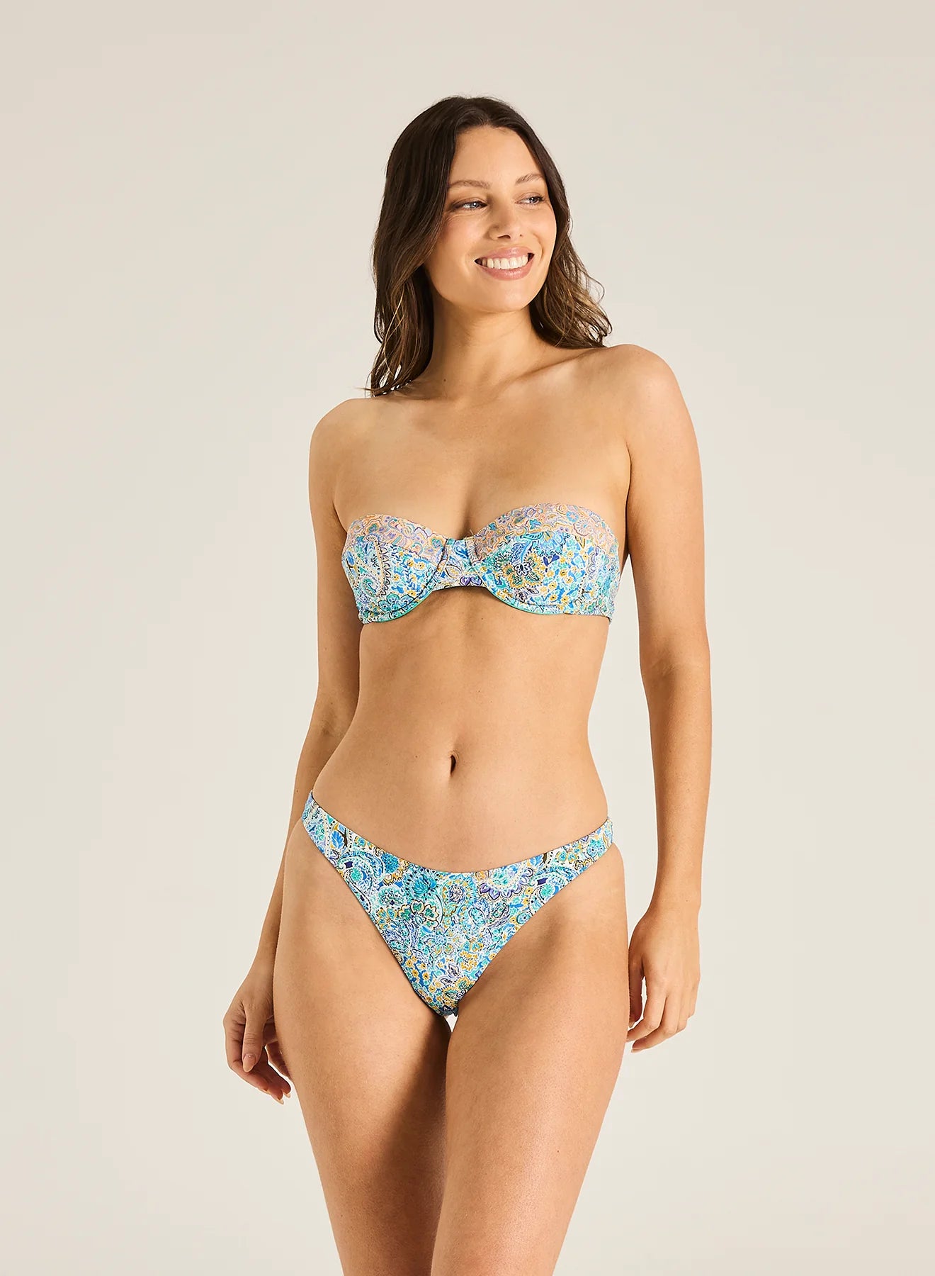 Anara High Elle Bikini Bottom - Turquoise