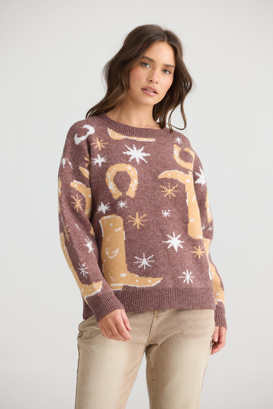 Boots Knit - Chocolate
