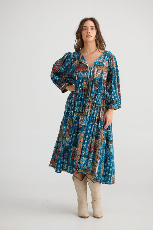 Wisteria Dress - Sicilian Patchwork
