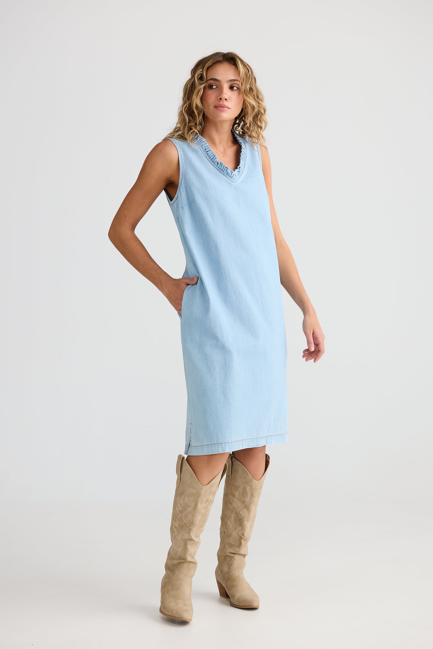 Vera Denim Dress - Light Denim