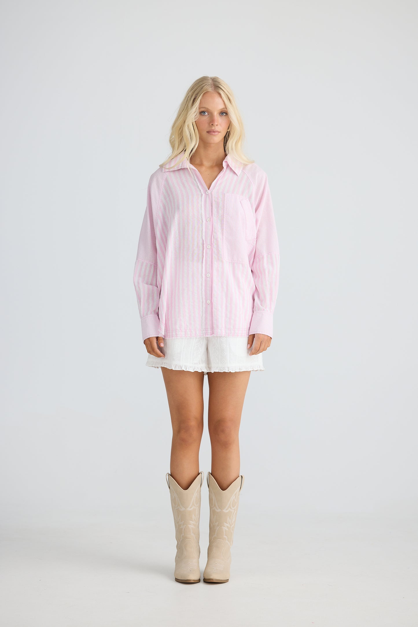 Yellowstone Shirt - Pink Stripe