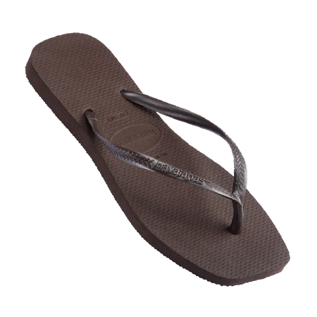 Havainas Slim Square Toe Thongs - Dark Brown