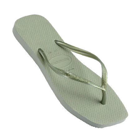 Havaianas Slim Square Toe Thongs - Smoke Green
